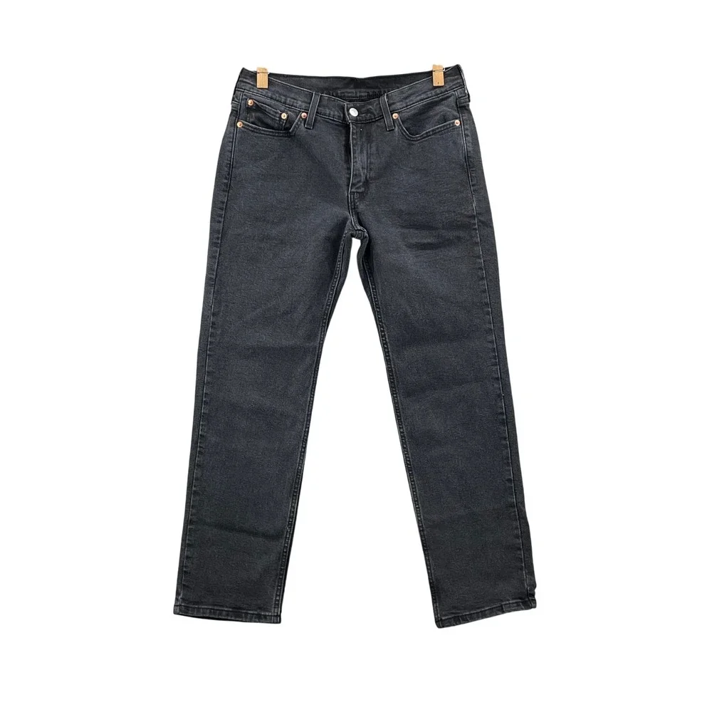 Levis 514 Jeans Mens 30x27 Black‎ Denim Straight Leg Five Pocket Stretch Pants